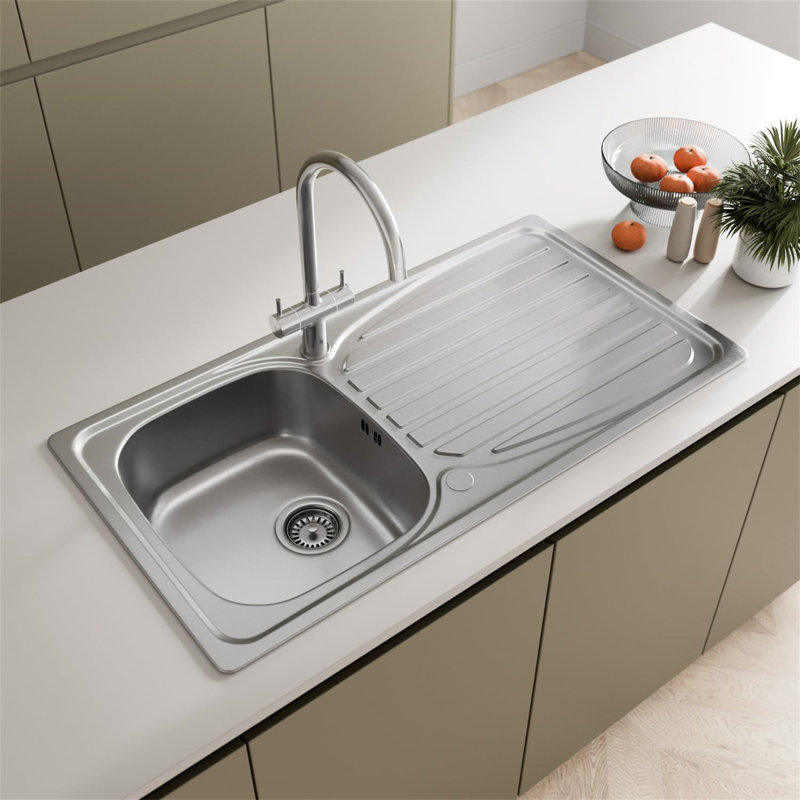 Belfry Kitchen Danilo 500mm W Single Bowl Stainless Steel Farmhouse / Apron Kitchen Sink with 1 Faucet Hole