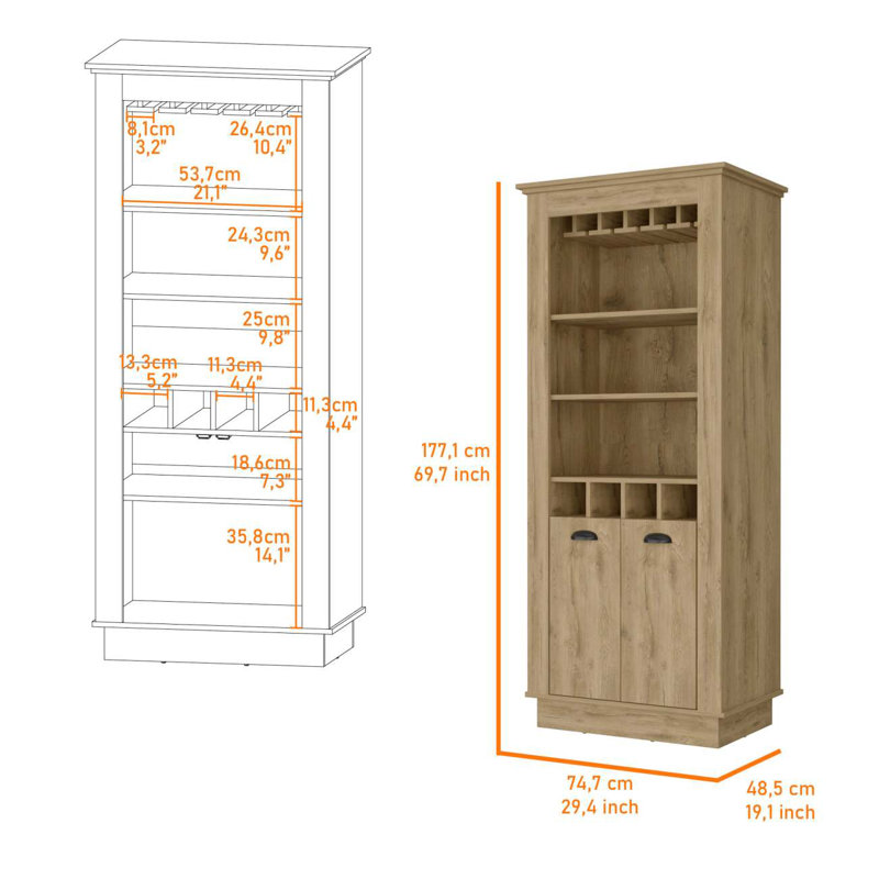 Armoire-bar Tyler Macadamia