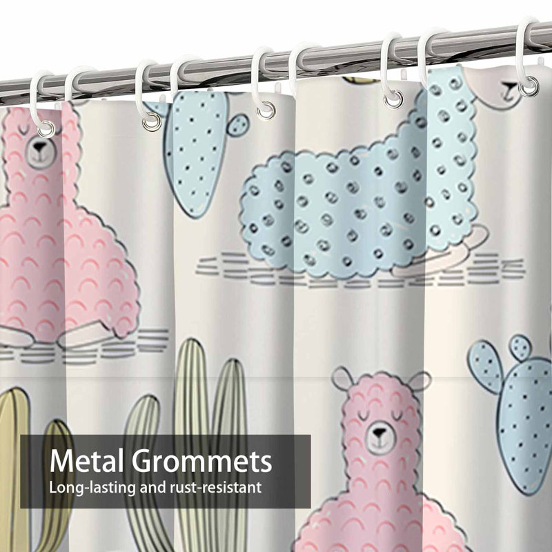 Rideau de douche imperméable à motif floral avec 12 crochets, L 72 po x l 78 po