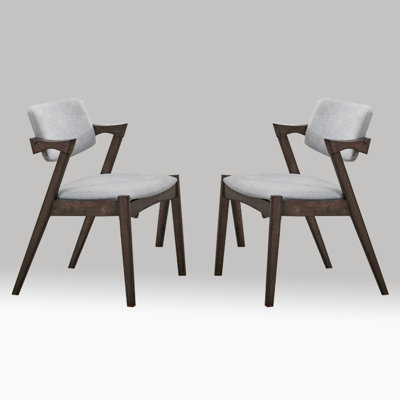 Set Of 2 Fabric Upholstered Dining Chairs In Walunt