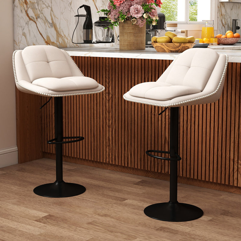 Upholstered Adjustable Height Bar Stool