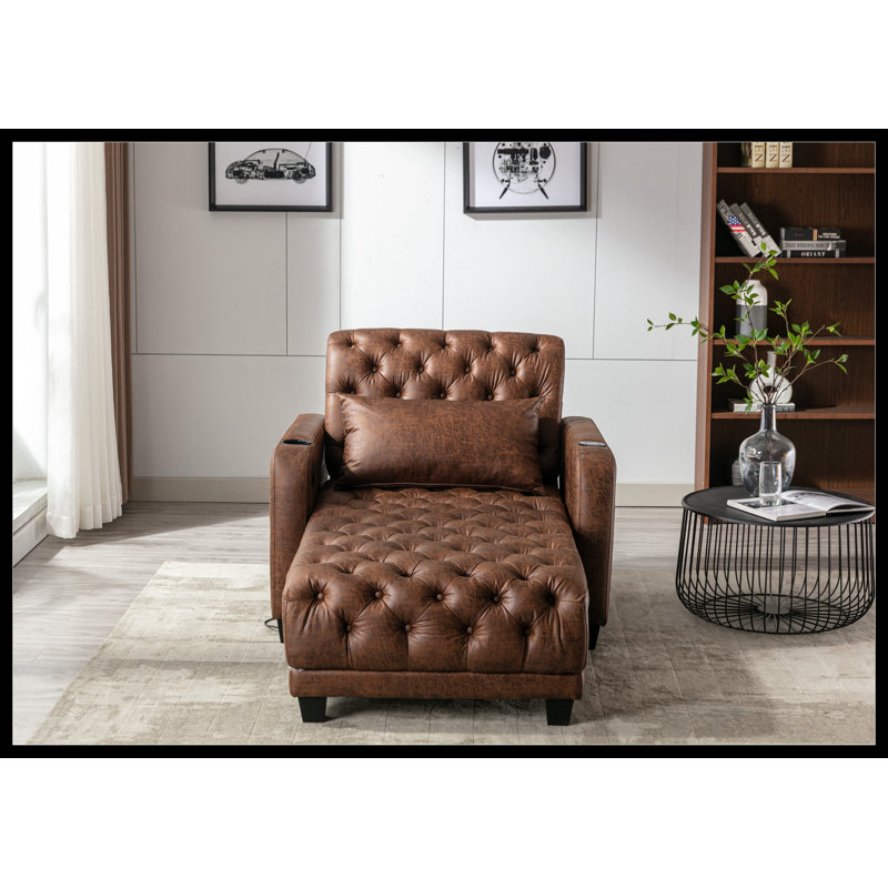 Chaise rembourrée Jerade , Mélange de polyester brun
