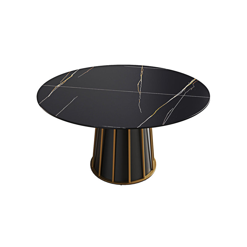 Table de salle à manger Mizel, H 29,53 po x L 53,15 po x l 53,15 po, Noir