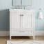 Meuble-lavabo autoportant de 30 po avec lavabo, comptoir en marbre d'ingénierie Carrara, lavabo en céramique encastré et porte de rangement à fermeture en douceur-116332741
