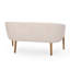 Tissu beige de style Mid-Century moderne, coutures en canal, pieds en bois d'hévéa brun, point d'assemblage requis, pieds inclus