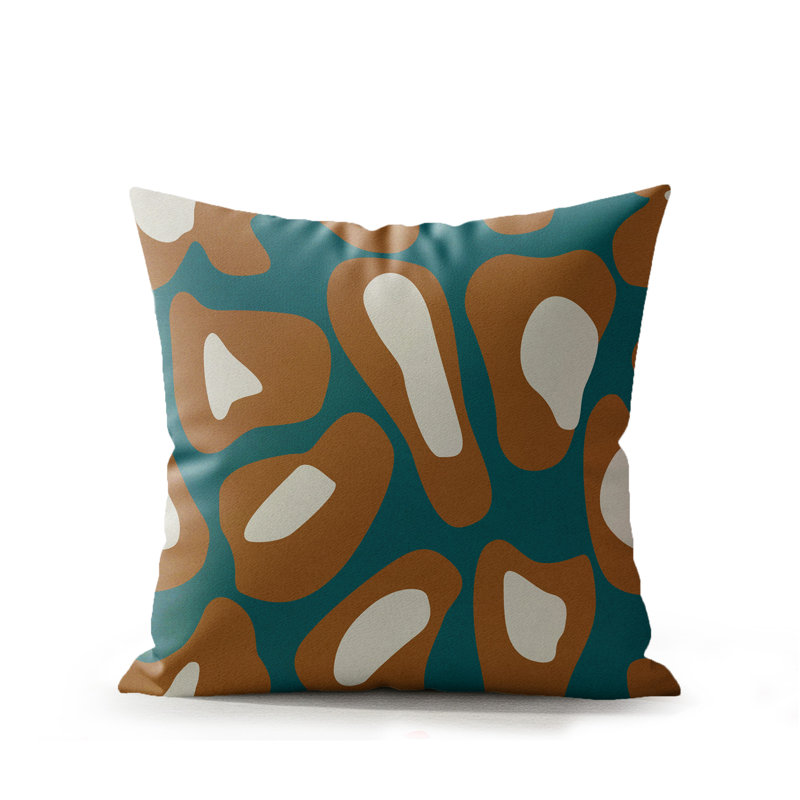 Coussin d'intérieur en simili suède Dilar, Flamme ambrée, 20 x 20