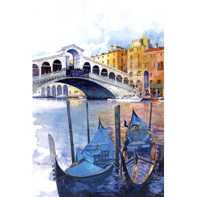 Rialto Bridge Venice Italy by Bruce White - Wrapped Canvas Painting