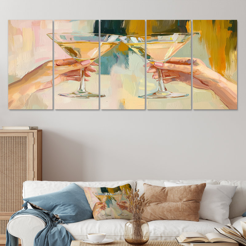 Gambrell - Liquor Wall Art - Art mural traditionnel sur toile, H 28 po x l 60 po, 5
