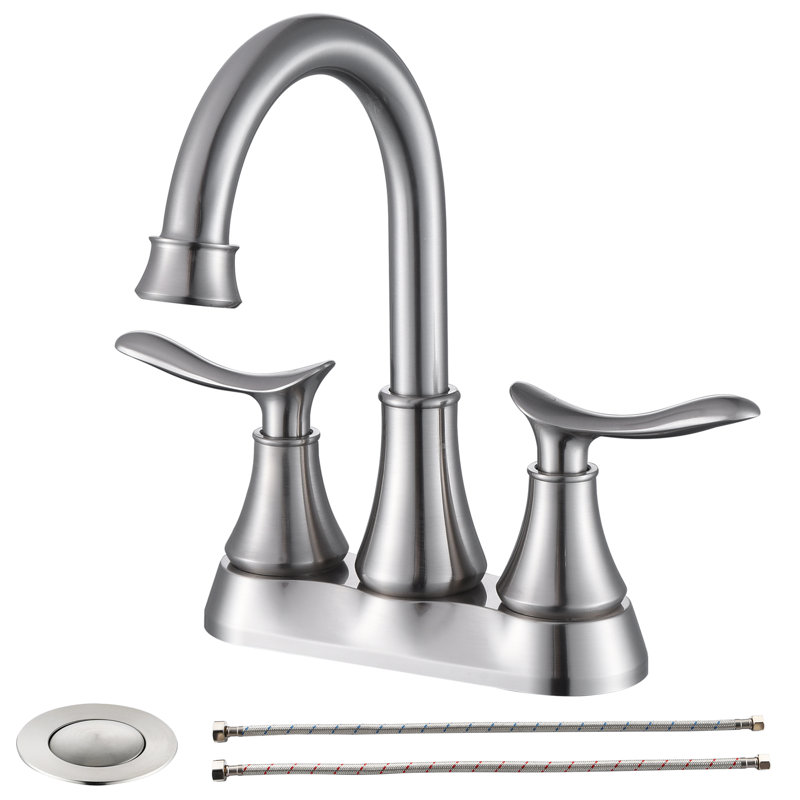 Centerset 2-handle Bathroom Faucet with Drain Assembly