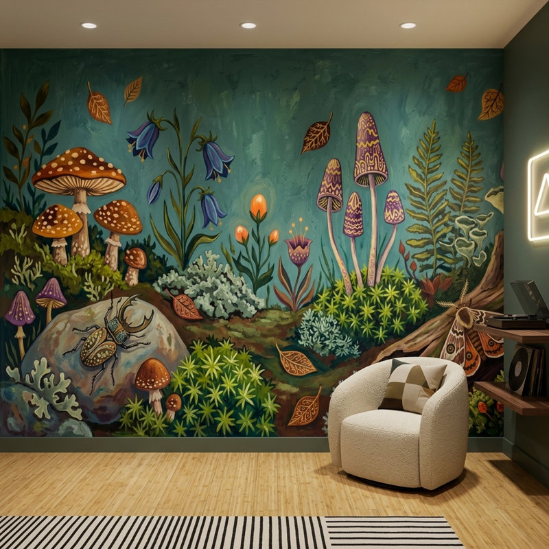 Adhésif mural Forest Forest, 120 po x 96 po, Peler et coller
