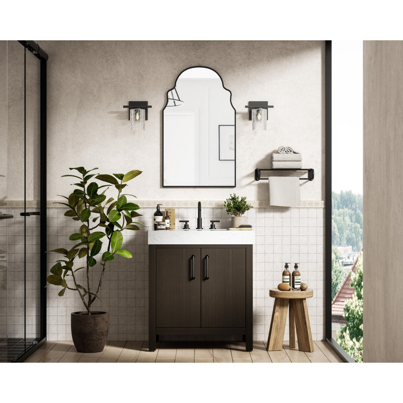 Meuble-lavabo simple 30 po_Traditional_VF60630, Brun moka