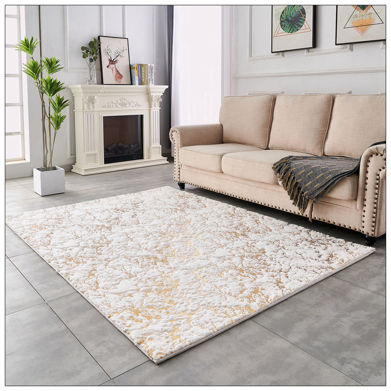 Tapis en fausse fourrure Chinchilla, Rectangle 4pi x 6 pi