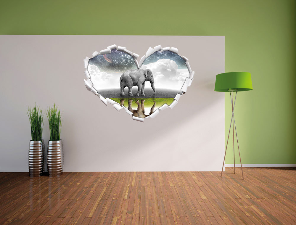 Fantastischer Elefant auf der Wiese Wandsticker