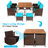 Negril 8 - Person Acacia Wicker Patio Dining Set with Square Table , Cushions Included-2047571664