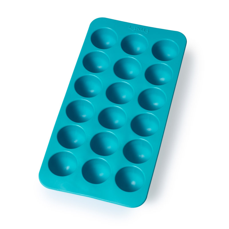 Lékué Round Ice Cube Tray with Lid, Blue