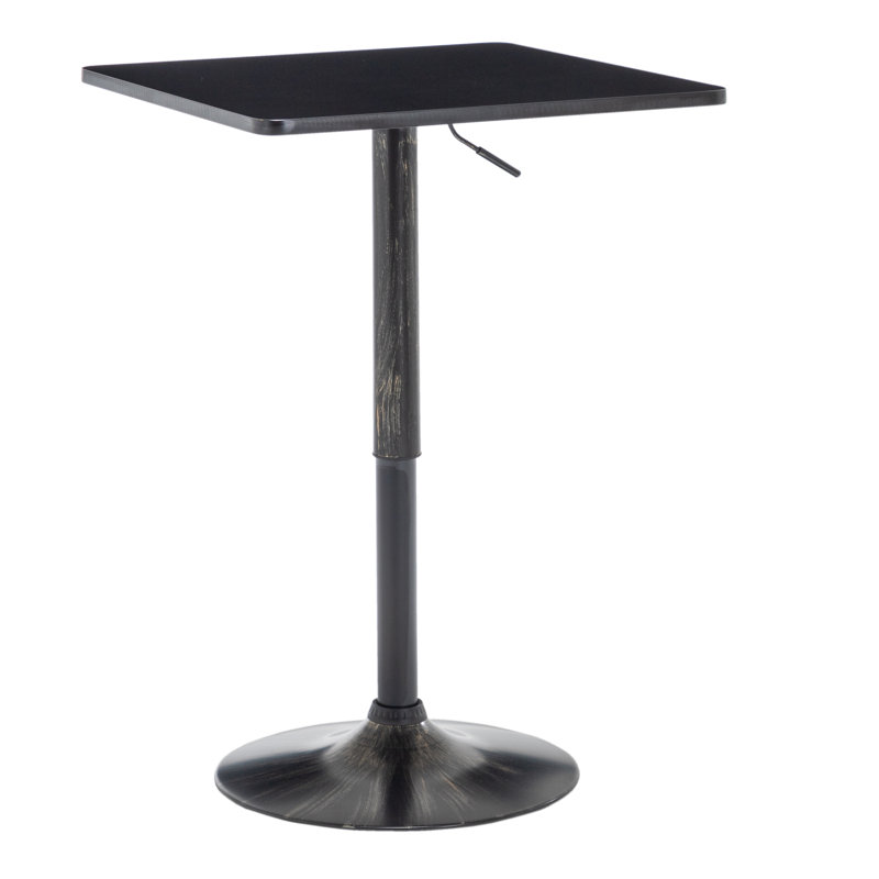 Table de salle à manger à hauteur de comptoir à piédestal, Noir et or