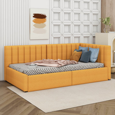 A Twin-Size Upholstered Daybed With Two Storage Drawers by Latitude Run