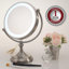 Miroir de maquillage de table lumineux 9 "avec grossissement 1X / 5X, miroir de meuble-lavabo double face avec lumières DEL à intensité variable, conception pivotante à 360 ° et double alimentation, nickel brossé MGT95BR1X5X-1024513229-1024513219