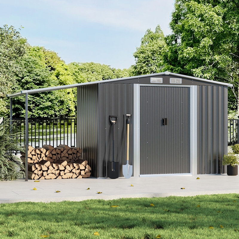 Dark Grey Garden Storage Shed