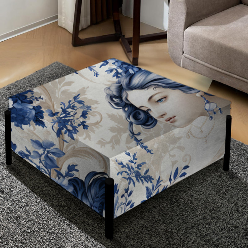 Grand repose-pieds carré Cobalt Blue