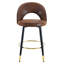 Rotatif à 360 °, tissu brun, 2 chaises de bar, pieds en métal noir, bureau à domicile, terrasse - confort, fonctionnalité, bureau