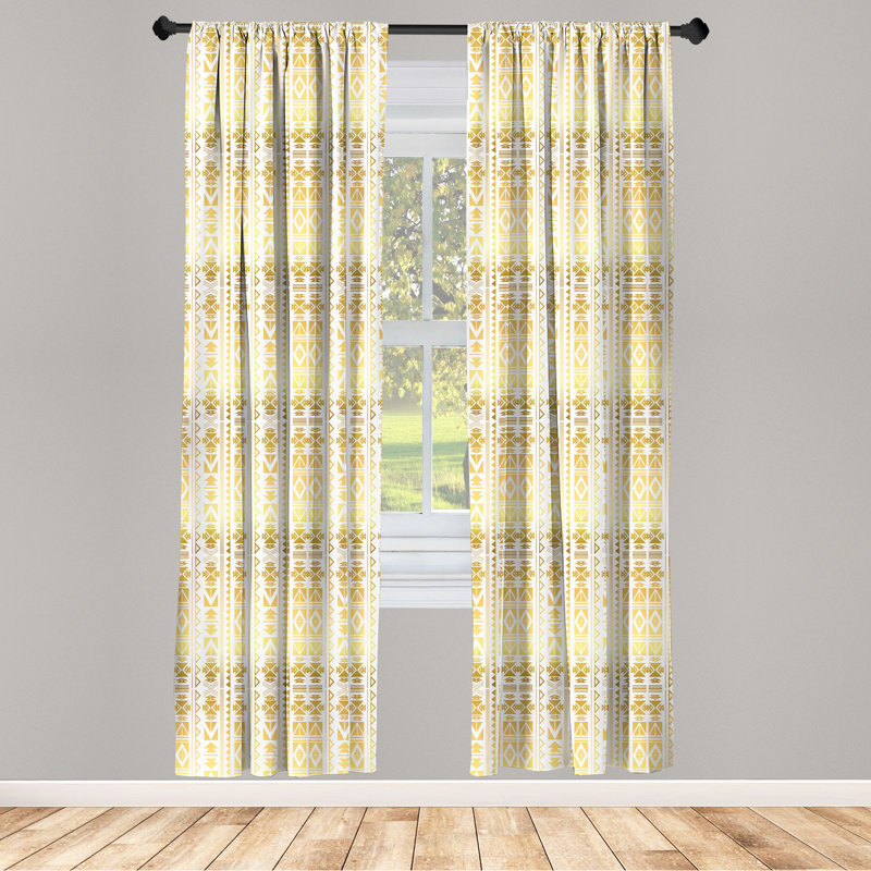 Ethnic Semi-Sheer Rod Pocket Curtain Panels, 28" x 95"