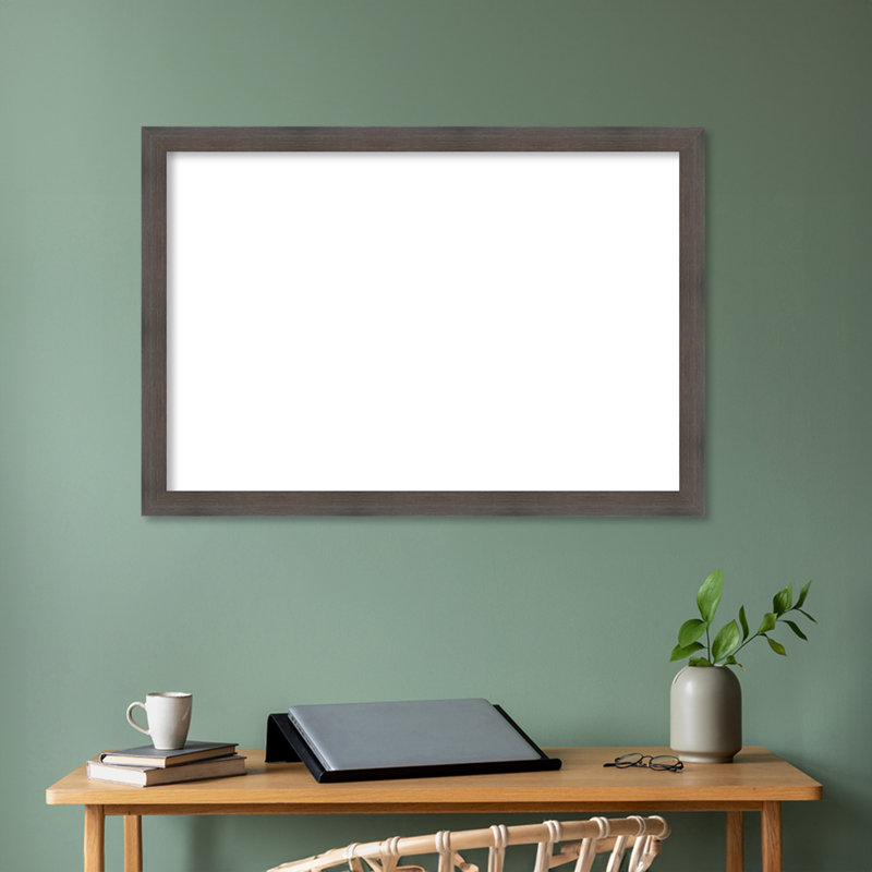 Hardwood Narrow Framed Dry Erase Magnetic Board Organization Boards, 27" H x 39" W, Brown