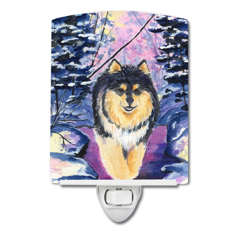 Éclairage de nuit en céramique finnois lapphund