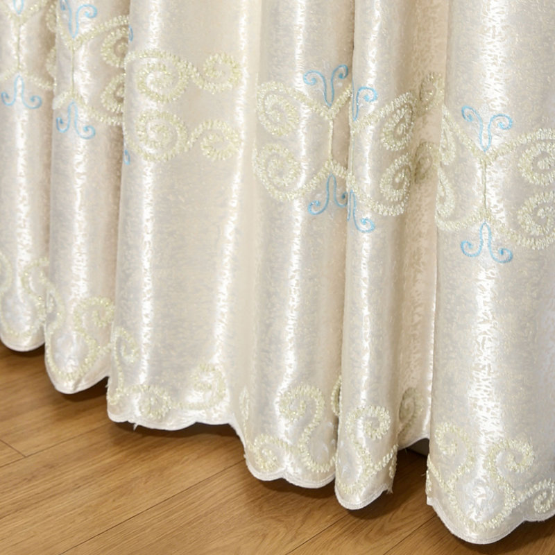 2Pcs European-Style Curtains - Luxury, Elegant And Grand. Suitable For Living Rooms, Bedrooms And Villas. Simple, Modern, Embroidered, Blackout Finished Products.