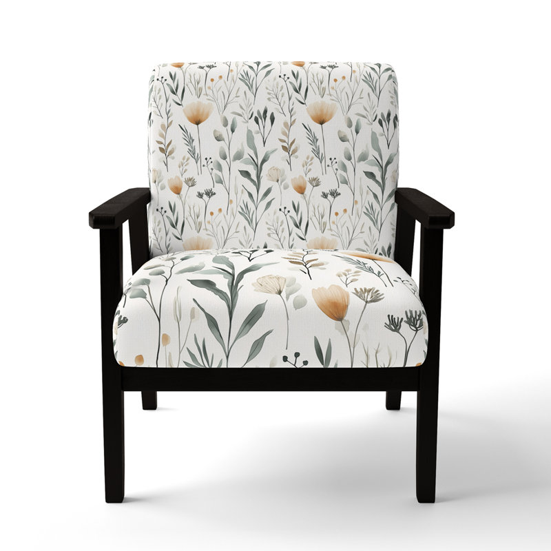 Chaise rembourrée Country Farmhouse, Accoudoirs carrés noirs