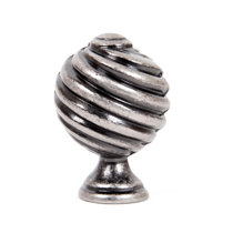 Aged Brass Beehive Cabinet Knob 40mm