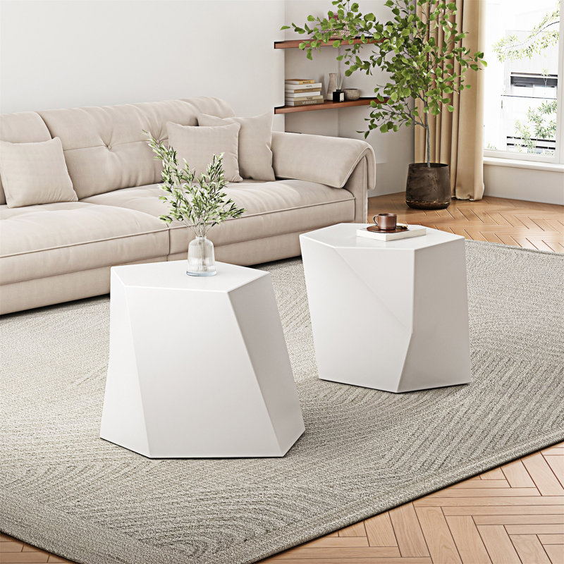 Ensemble de tables basses, Blanc