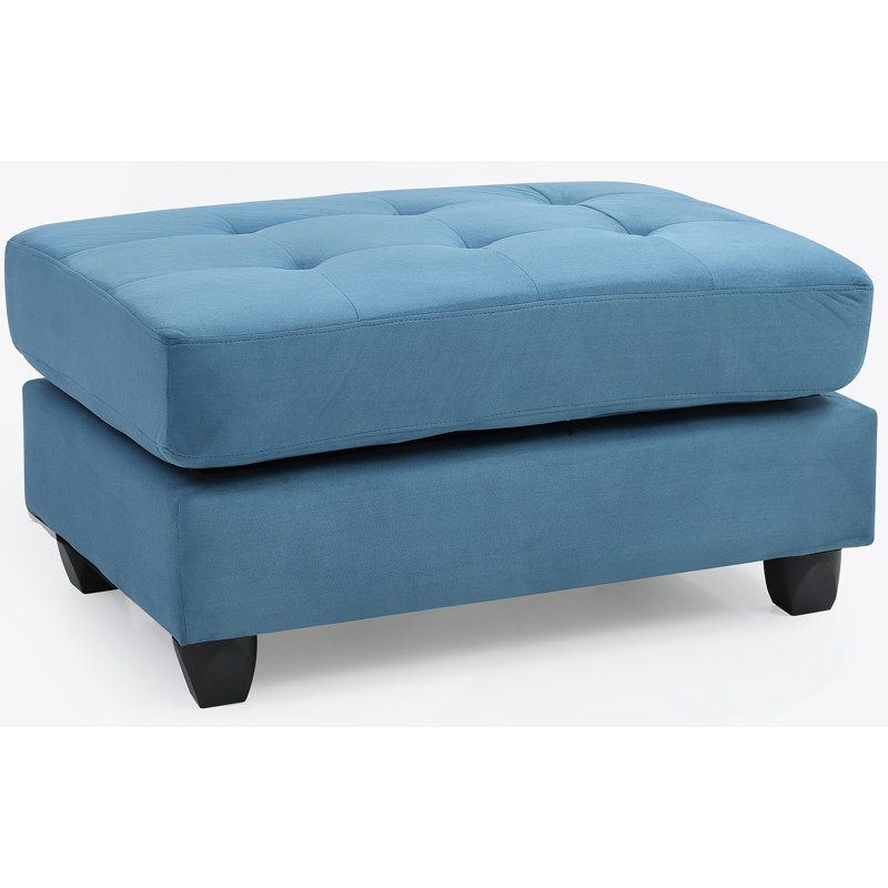 Repose-pieds élégant bleu marine contemporain, Bleu turquoise