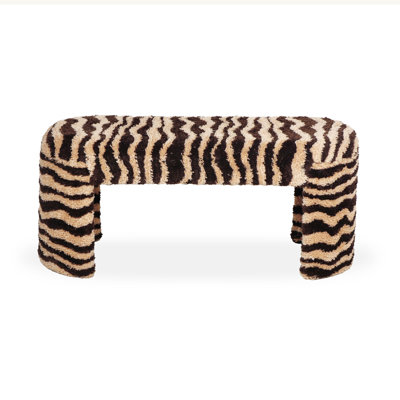 Banc touffeté à rayures brun 39 po Zebra