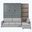 Grand lit escamotable mural avec canapé et tablettes, gris-732255205