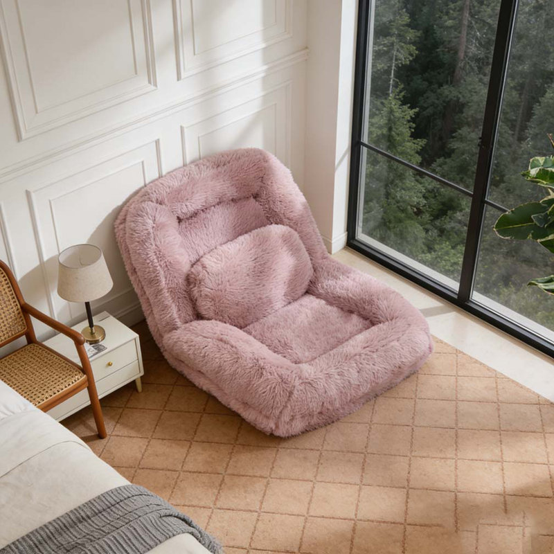Human  Dog Bed,Lazy Sofa,5-Position Adjustable Convertible, Pink