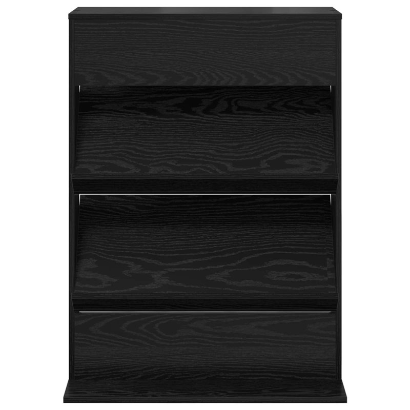 Wood Free Standing Magazine Rack, Black Oak