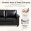 Canapé 87,8 pouces à trois places de style Chesterfield en similicuir, coussins profonds avec coussins amovibles pour les espaces domestiques et de travail, noir-132901985