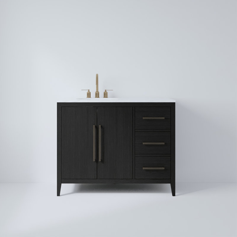 Alsup 42'' W Single Vanity, Dark Weathered Oak