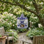 Sagebrook Home 8X7" Chinoiserie Large Pagoda Bird House, White/Blue
