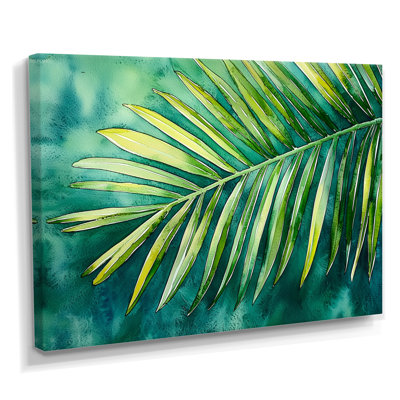 «Green Tropical Safari Palms II», art mural palmier