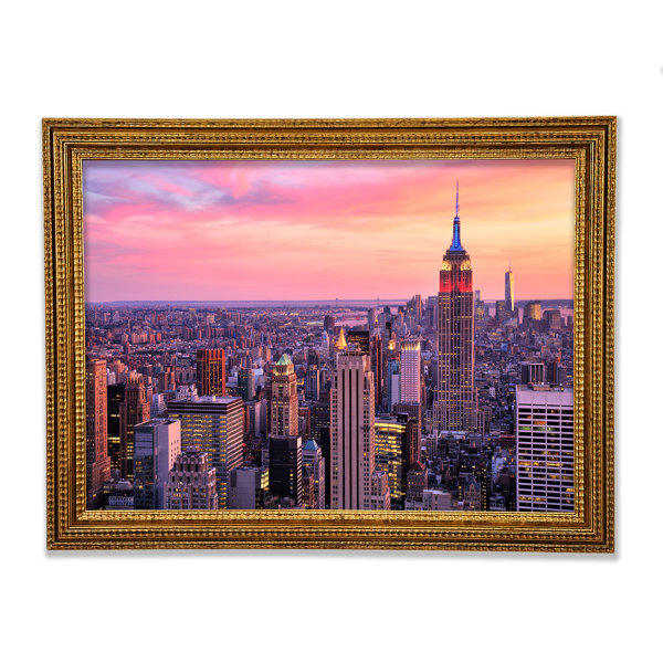 Ebern Designs Pink Dusk City - Single Picture Frame Print | Wayfair.co.uk
