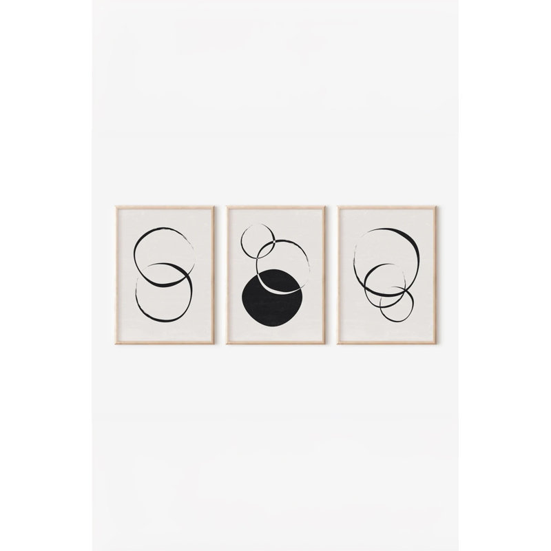 Ensemble de 3 peintures élégantes encadrées décoratives, 12,9 po x 18,9 po | Cadre 100% bois massif (épaisseur: 0,8 pouce), œuvre d'art 100% MDF | Impression numérique éclatante, parfaite pour la décoration de salon et de bureau