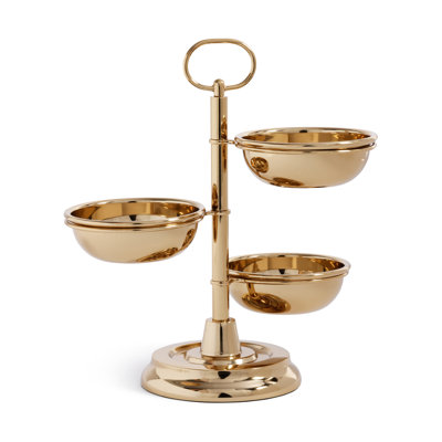 Polished Metal 3-Tier Appetizer and Condiment Server