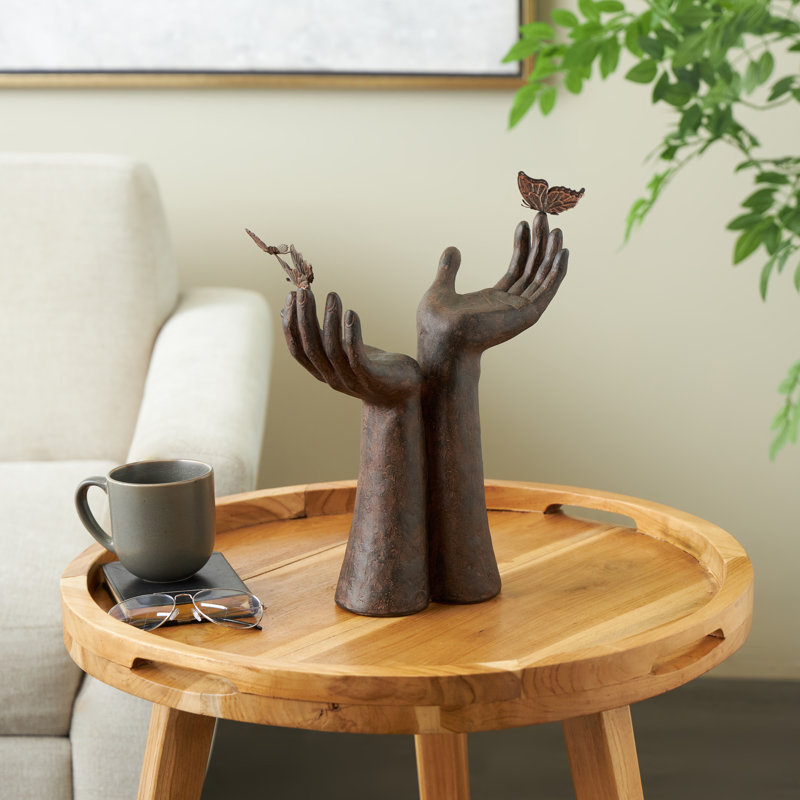Sculpture Cole and Grey Polystone Raised Hands