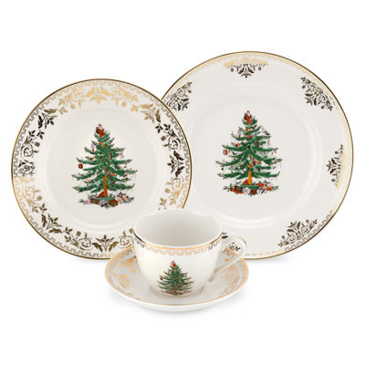 Spode Christmas Tree Gold 4-Pc Place Setting