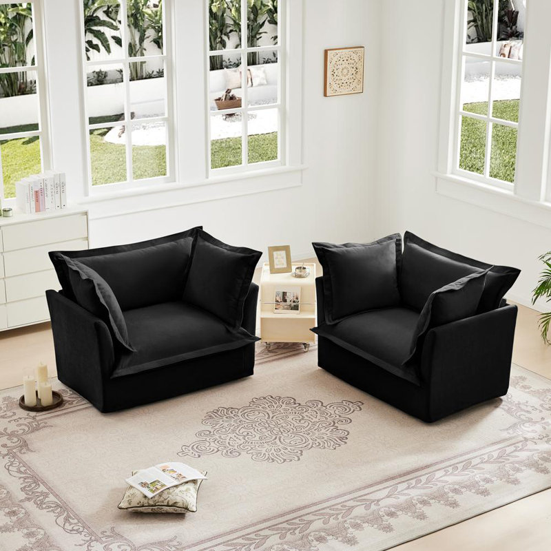 Chaises d'appoint Nickolas, Chenille noir