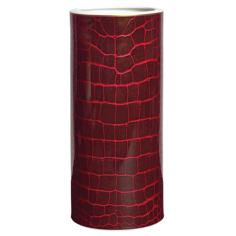 Bone China Table Vase, Red