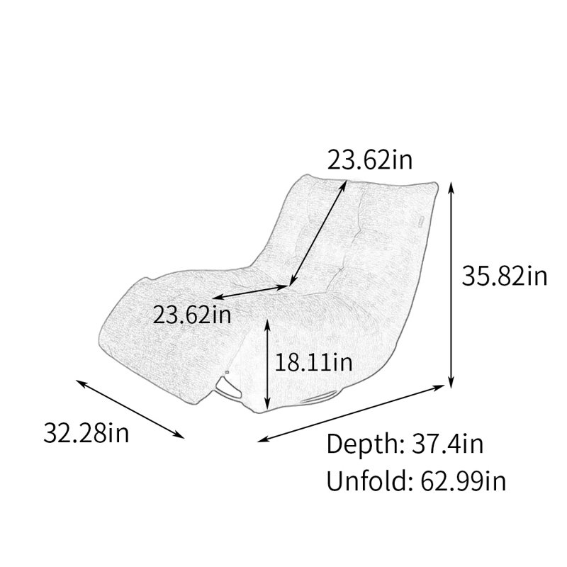 Chenille Fabric 360° Rotation Function Recliner, Taupe