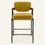 Tabouret de bar en noyer avec accoudoirs enveloppants et siège rembourré-1480024972